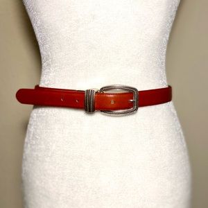 Leather Belt Small Silver color